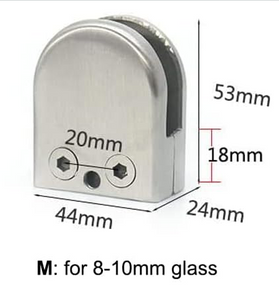 Stainless Steel Adjustable Glass Clamp for 15-20mm Glass